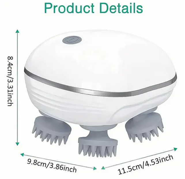Electric Head, Scalp Massager | Advance Red Light Therapy for Boost Hair Growth, Hair Fall Control, Scalp Therapy | 3 Speed Mode Scalp Massager - (Pack of 1 - Color May Vary)