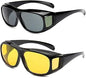 HD Vision Day & Night Unisex Goggles Polarized Sunglasses Men And Women 100% UV Protection Driving All Bikes and Car Anti-Glare Glasses Combo Pack of 2 (Yellow And Black, Large Size)