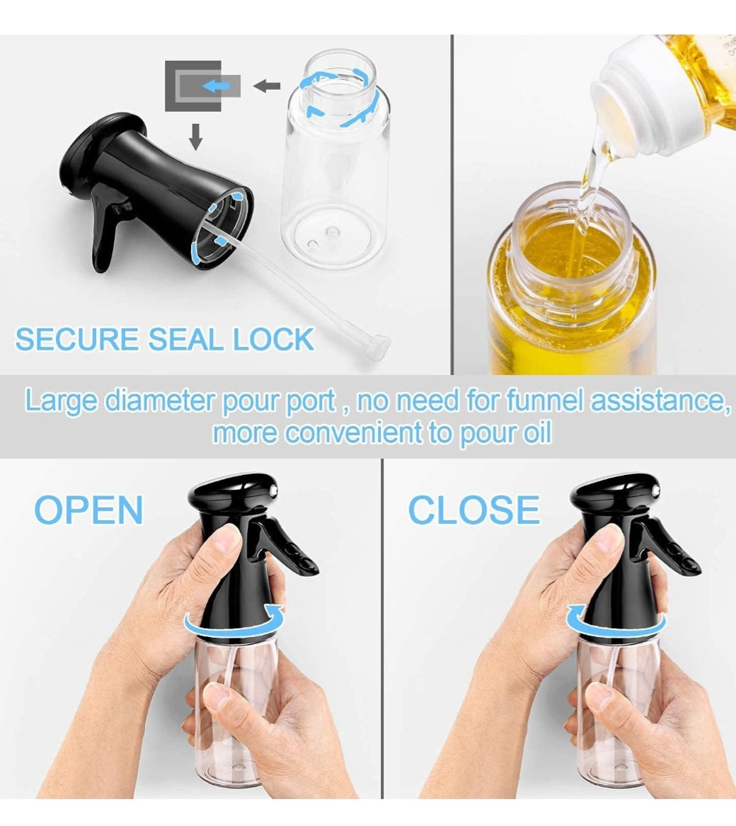 Oil Sprayer for Cooking, 210ml Glass Oil Dispenser Bottle Spray Mister, Refillable Food Grade Oil Vinegar Spritzer Sprayer Bottles for Kitchen.