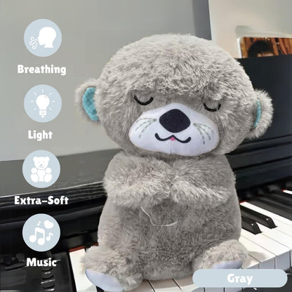 Breathing Teddy Otter Glowing Music for Baby Sensory Sleep Lights Rhythmic Simulation Plush for Babies Kids Soothing Sound and Décor Item Specialy for Valentine Gift