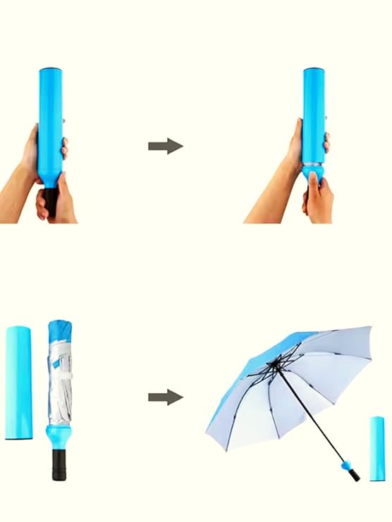 Bottle Shape Foldable Umbrella with Case – Compact Manual Portable Umbrella for Women, Men, and Kids