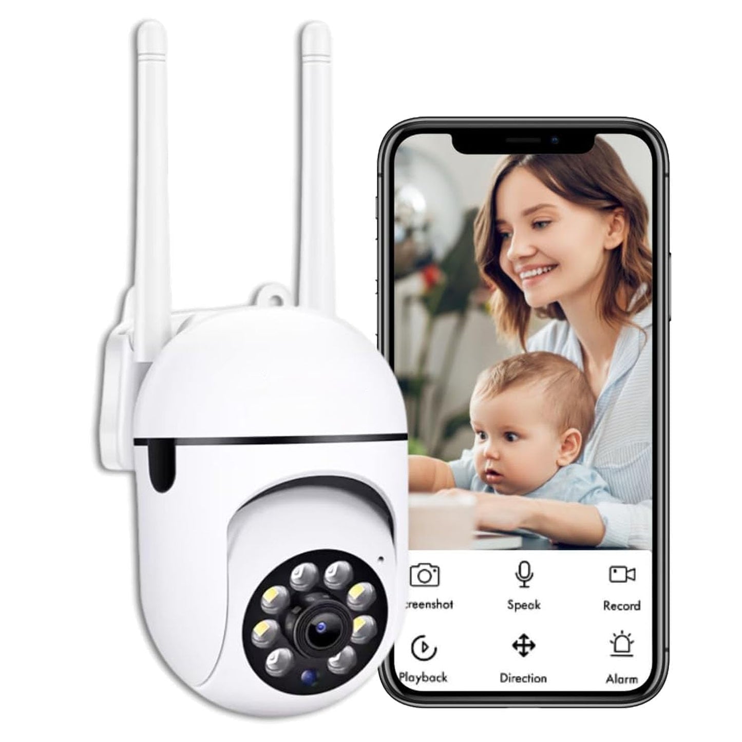 1080p V380 Pro App 360 Degree Watch Live Streaming | Smart Wi-fi Wireless CCTV Security Camera Light Vision, Remote Indoor Mini Dome
