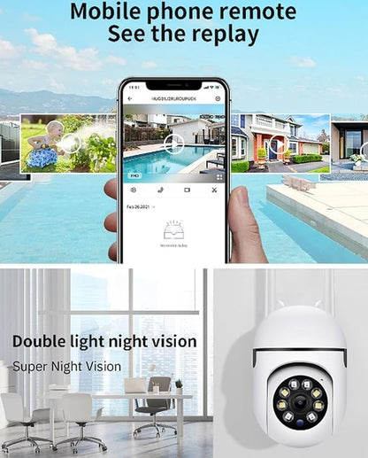 1080p V380 Pro App 360 Degree Watch Live Streaming | Smart Wi-fi Wireless CCTV Security Camera Light Vision, Remote Indoor Mini Dome