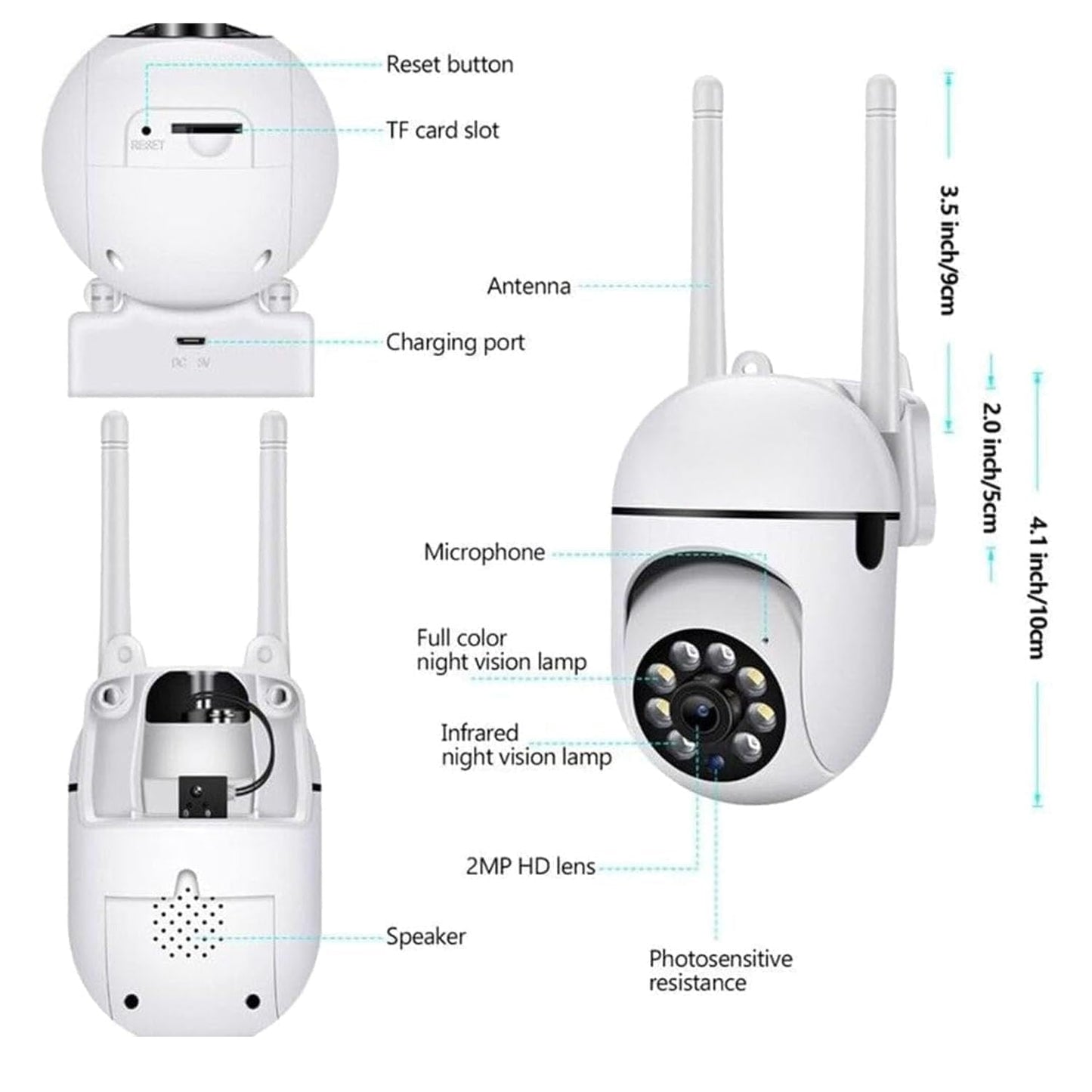 1080p V380 Pro App 360 Degree Watch Live Streaming | Smart Wi-fi Wireless CCTV Security Camera Light Vision, Remote Indoor Mini Dome