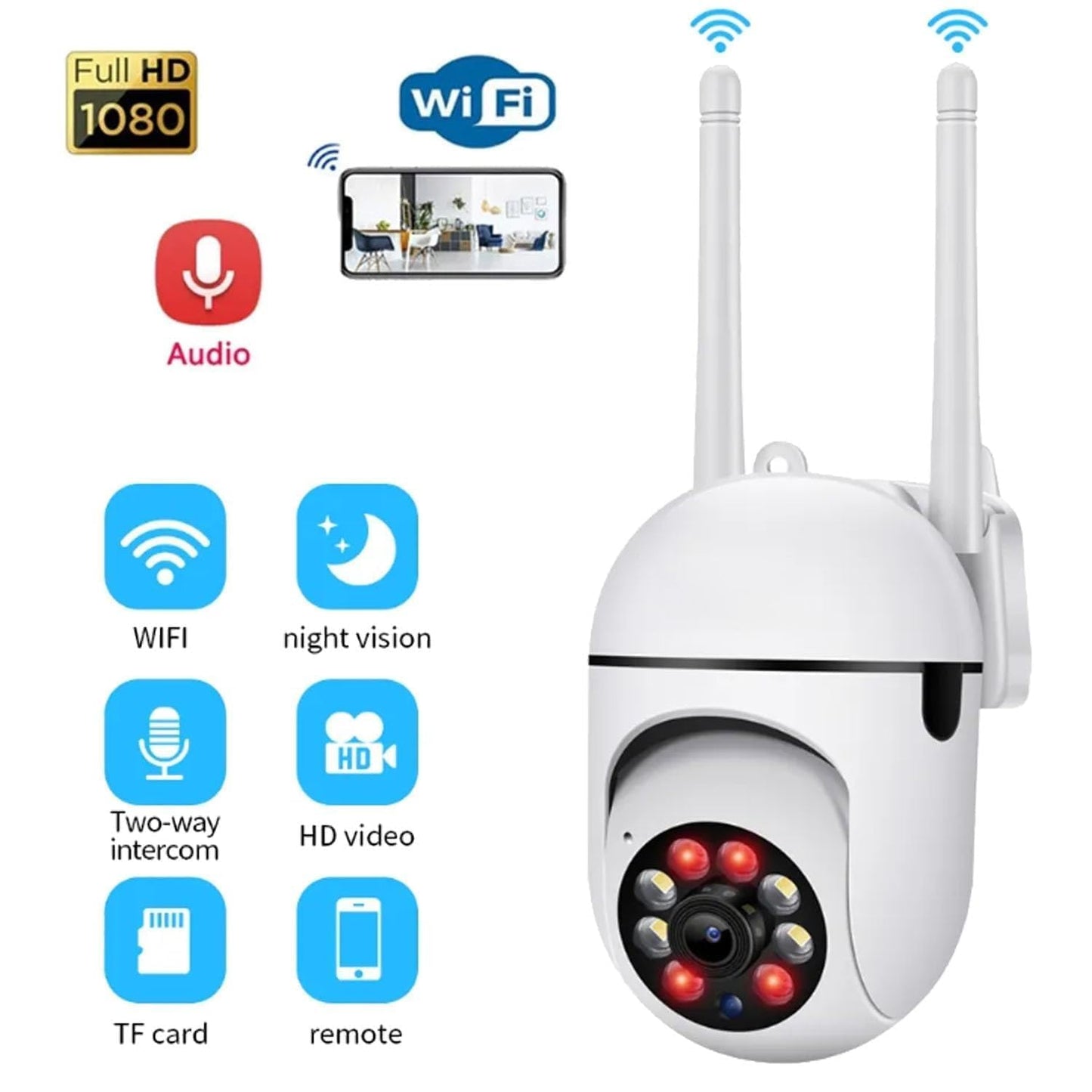 1080p V380 Pro App 360 Degree Watch Live Streaming | Smart Wi-fi Wireless CCTV Security Camera Light Vision, Remote Indoor Mini Dome