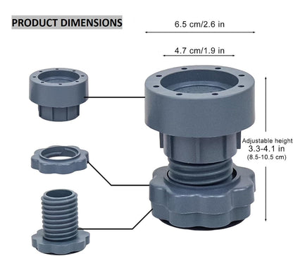Dryer Anti Vibration Pads, Refrigerator Stand, Washing Machine Stand, Height Adjustment Stand, Fridge Stand & Furniture Base Stand (Pack of 4)