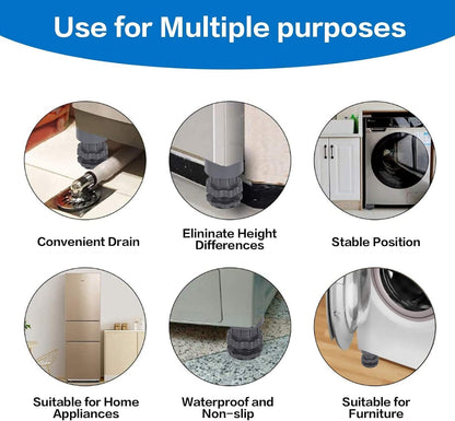 Dryer Anti Vibration Pads, Refrigerator Stand, Washing Machine Stand, Height Adjustment Stand, Fridge Stand & Furniture Base Stand (Pack of 4)