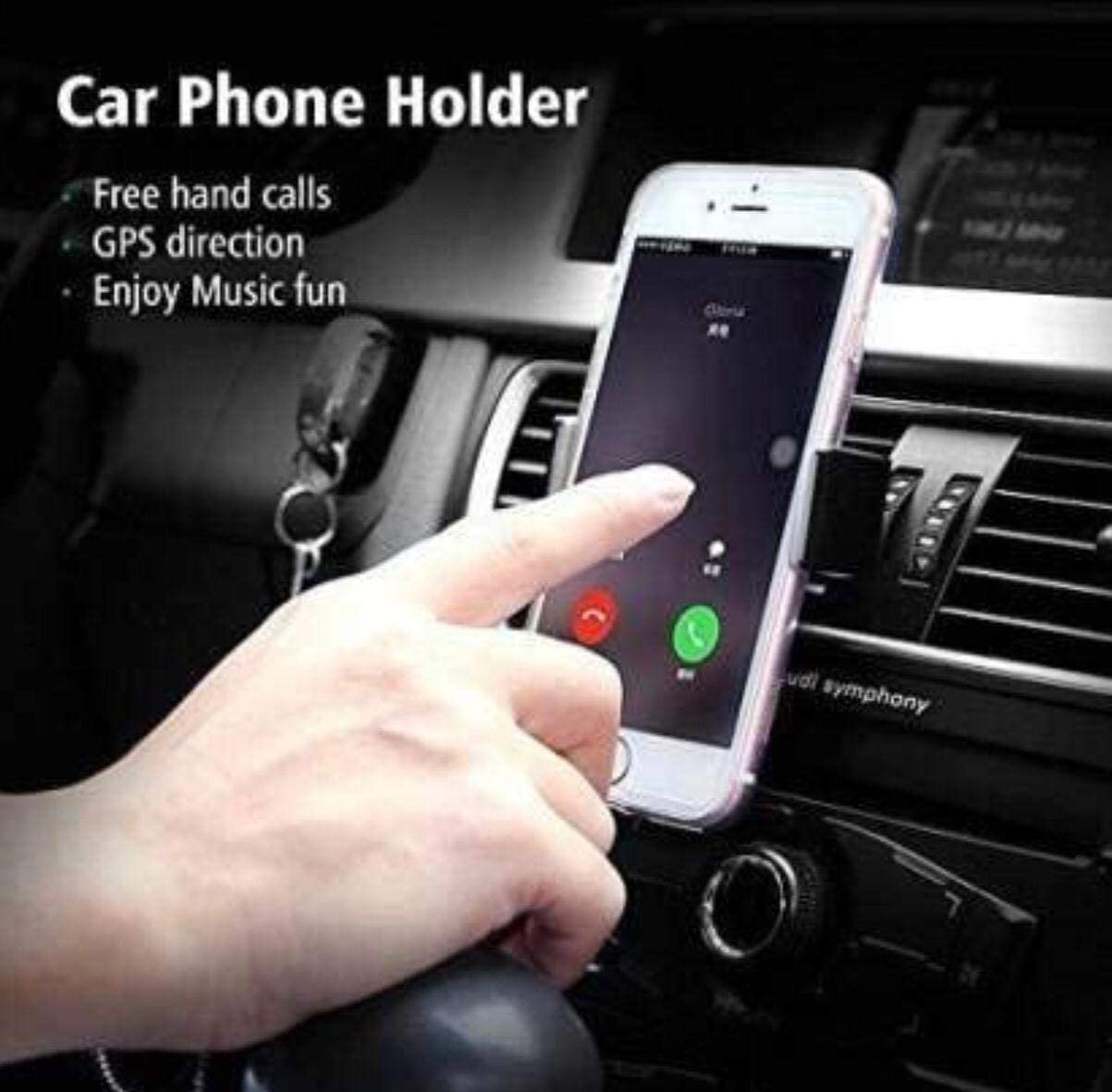 Car AC Vent Universal Dashboard Mobile Holder with 360 Rotating Mount for Better Navigation and Performing Smartphone Tasks (Black)