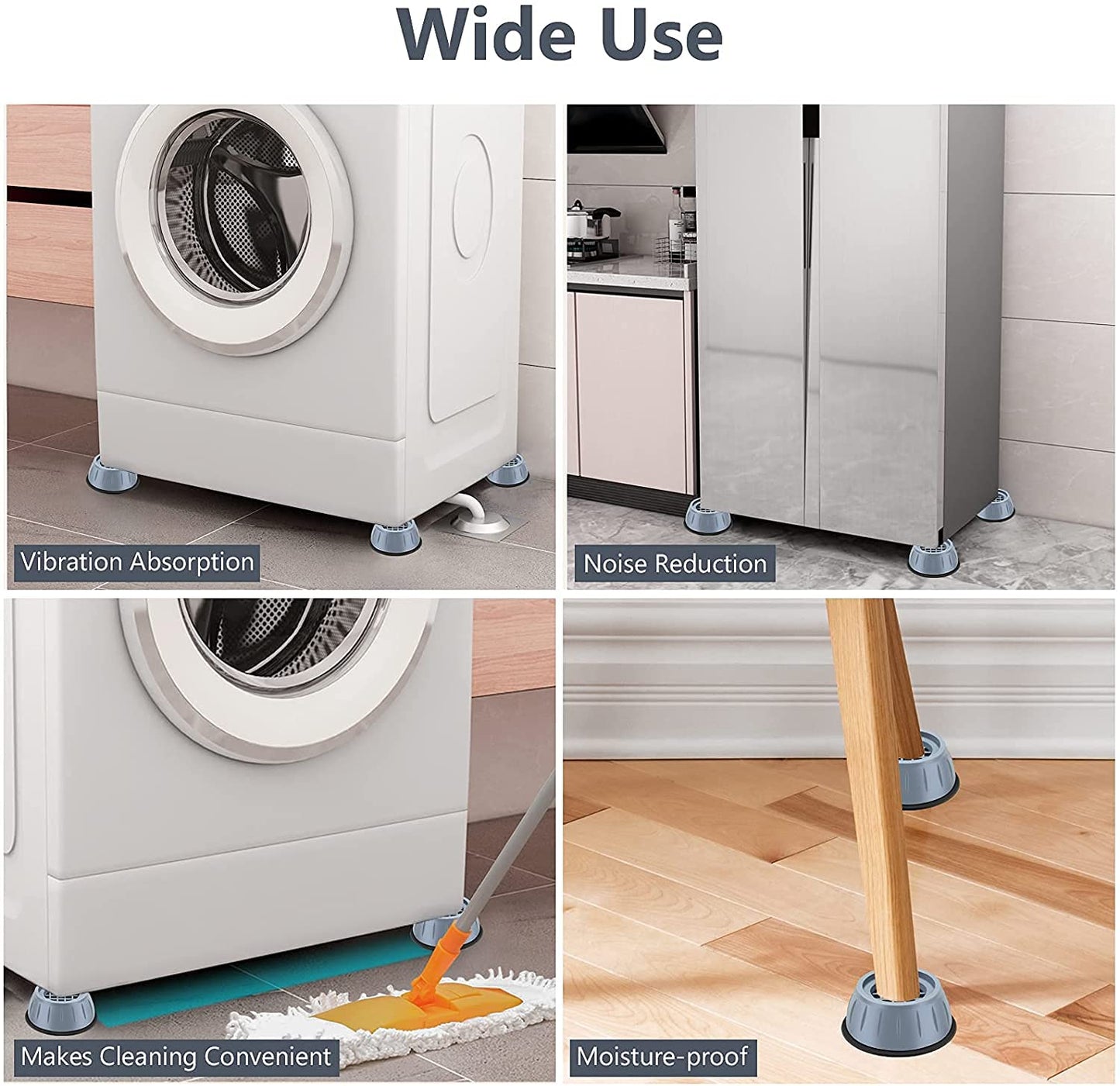 Anti Vibration Pads with Suction Cup Fee (Set of 4 PCS)