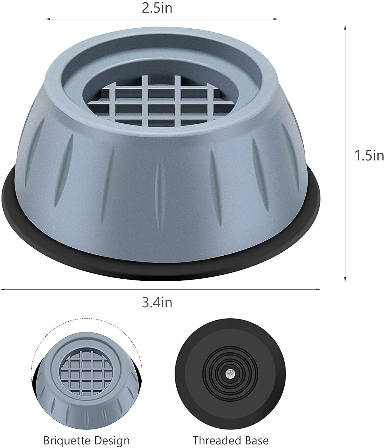 Anti Vibration Pads with Suction Cup Fee (Set of 4 PCS)