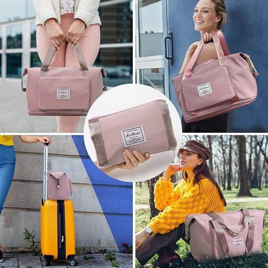 41 Liter Expandable Travel Bags for Women, Duffle Bags for Women Luggage, Foldable Vanity Traveling Bag, Waterproof Hand Bag for for all- Random Color