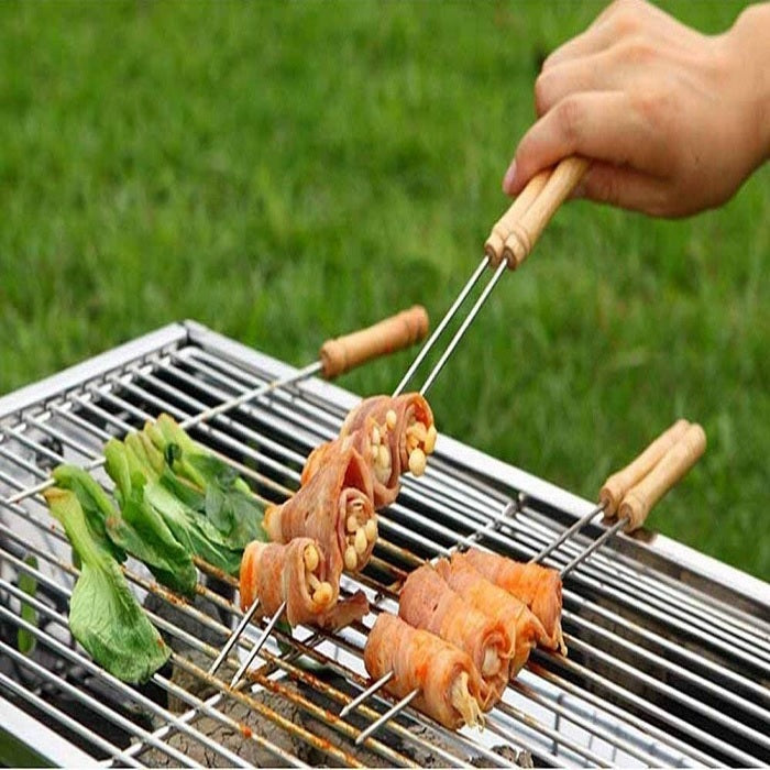 Steel 12 Pcs Barbeque Skewers Premium Quality /BBQ Sticks
