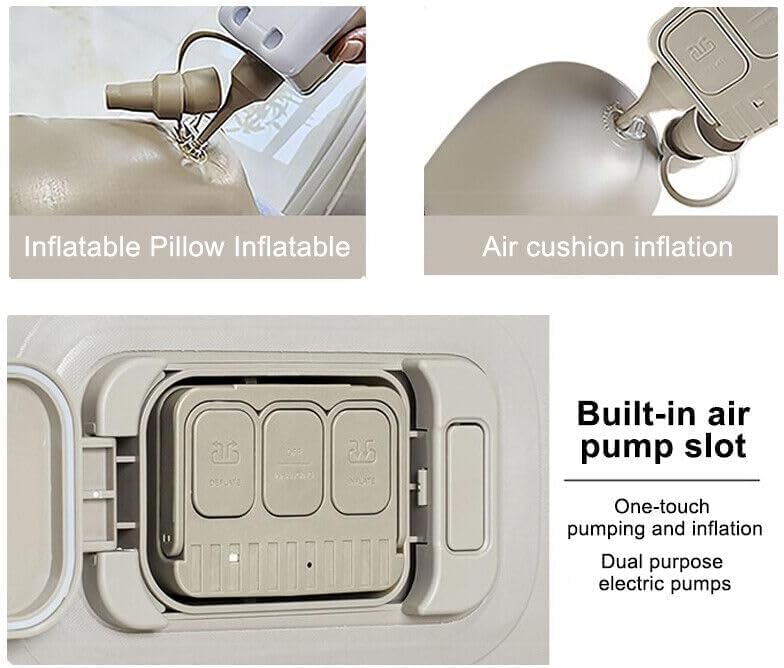 Air Mattress with Built-in Pump Bevbud,Fast & Easy Inflation/Deflation Inflatable Mattress, Foldable Blow Up Mattress with Storage Bag, Inflatable Bed for Home, Camping & Guests