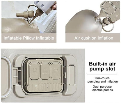 Air Mattress with Built-in Pump Bevbud,Fast & Easy Inflation/Deflation Inflatable Mattress, Foldable Blow Up Mattress with Storage Bag, Inflatable Bed for Home, Camping & Guests