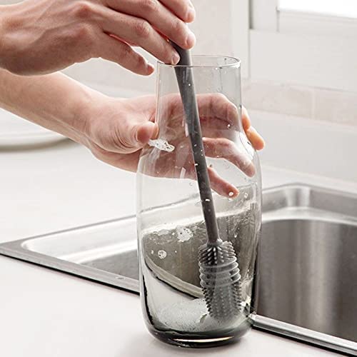 Pack of 3 Long Bottle Cleaning Brush for Washing Water Bottle, Narrow Neck Containers, Hydro Flask, Vacuum Sports Bottle, Vase and Glassware