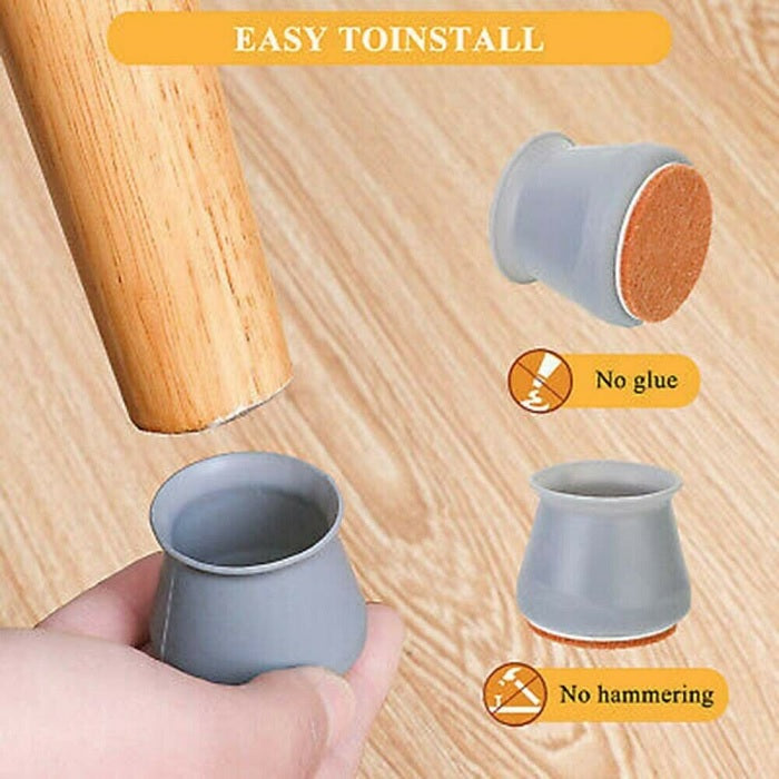 Silicon Chair, Table Leg Cover Cups - 4 Pcs Pack