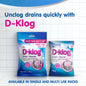 6 Piece of D-Klog Drain Cleaner Powder (40g x 5 Units), Removes Clogs, Blockages in Washbasin, Septic Tank, Sinks, Pipes within 30 mins.Drain expert