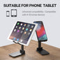 360-degree Rotating Phone Desktop Stand Adjustable Phone Holder Made of Alloy Base Foldable Desktop Phone Holder Suitable for Latest Android Smart Phones