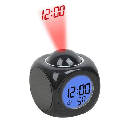 Projection Alarm Clock (Digital LCD Voice Talking Function, led Wall/Ceiling Projection, Alarm/Snooze/Temperature Display, 12hr/24hr, Bedside Alarm Clock) - Multicolor (Pro