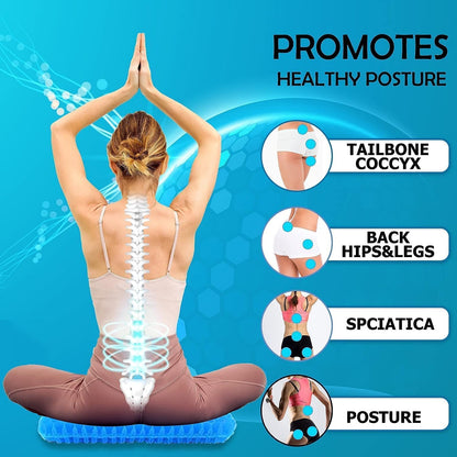 Rubber Gel Soft Egg Cushion Sitter, Soft Breathable Honeycomb Cushion Memory Seat Pillow, Hips Promotes Venting & Good Sitting Posture for Office Chair Car Sitter Wheelchair (1 Pcs)