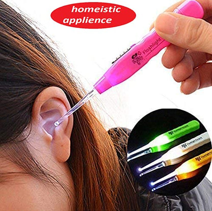 LED Flashlight Earpick for Ear wax remover and cleaner, Ear cleaning tools for kids and adults (Pack of-2, Multicolor)