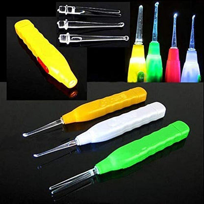 LED Flashlight Earpick for Ear wax remover and cleaner, Ear cleaning tools for kids and adults (Pack of-2, Multicolor)