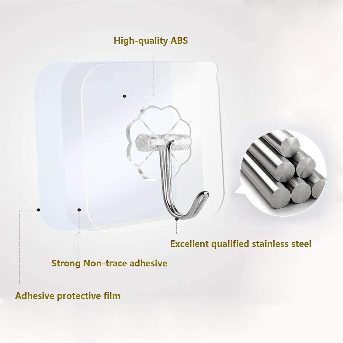 Pack of 10 Transparent Strong Self Adhesive Door Wall Hangers Hooks Suction Waterproof Flower Plastic Strong Rack Sticky Sucker Heavy Load Rack Cup Sucker for Kitchen and Bathroom (10)
