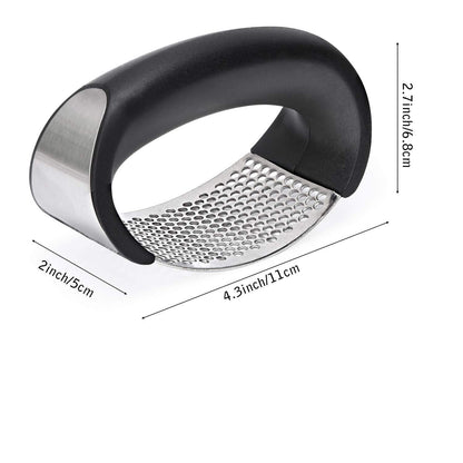 Stainless Steel Kitchen Garlic Crusher and Plastic Portable Ginger Mincer Squeezer Press Rocker Kitchen Chopper with Handle./Stainless Steel Garlic Press Chopper Crusher