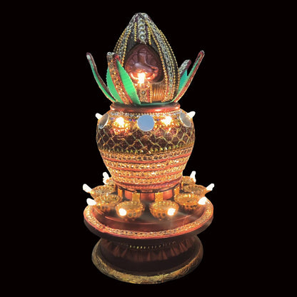 Kalash Design Festival Diya Light Decorative Lamp Electric Deep | 16 LED's | Revolving Lamp