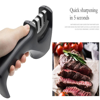 Knife Sharpener/Kitchen Manual Knife Sharpener 3 Stage Sharpening Tools for Ceramic Steel and Knives