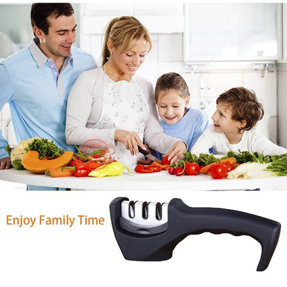 Knife Sharpener/Kitchen Manual Knife Sharpener 3 Stage Sharpening Tools for Ceramic Steel and Knives