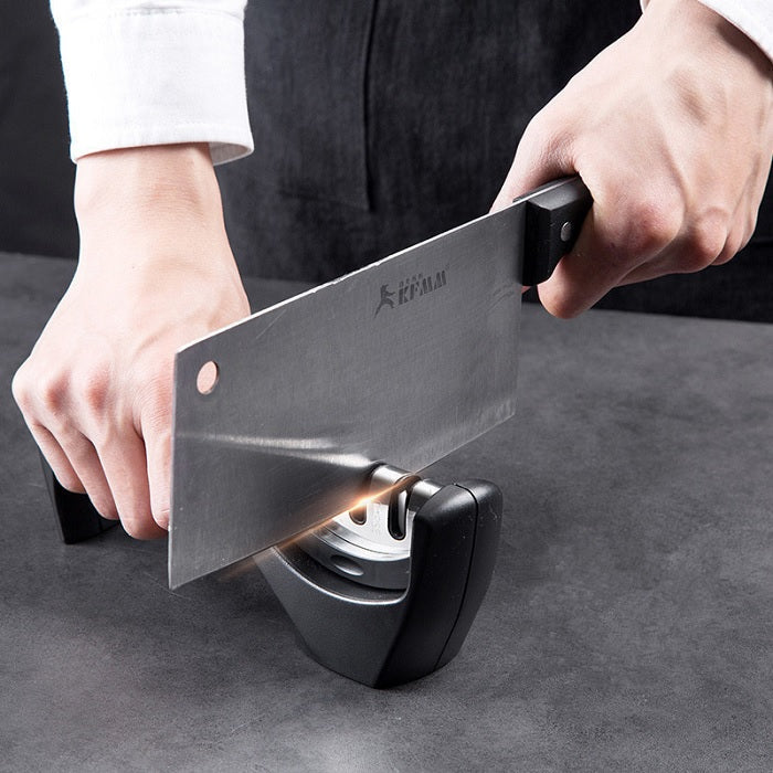 Knife Sharpener/Kitchen Manual Knife Sharpener 3 Stage Sharpening Tools for Ceramic Steel and Knives