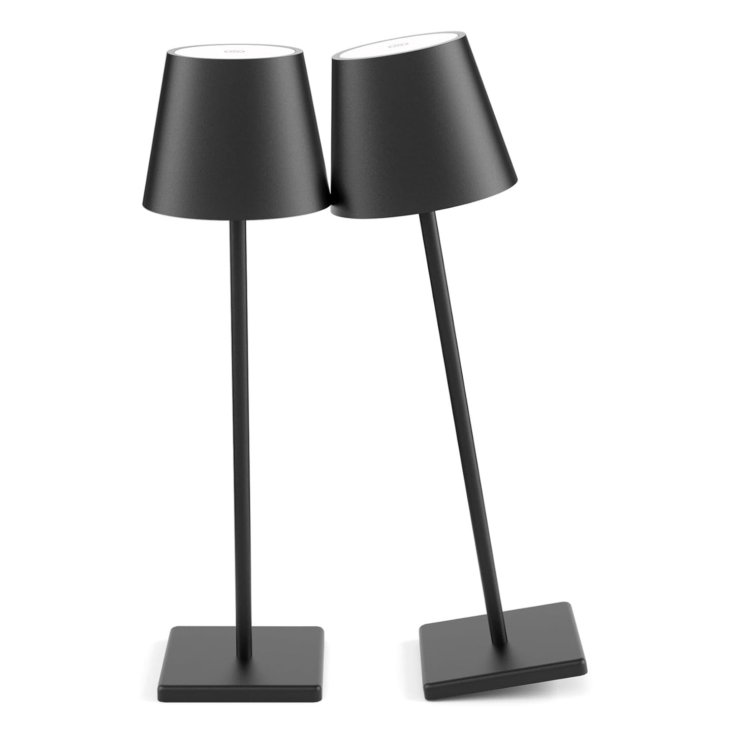 LED Cordless Table Lamp, Rechargeable Battery Desk lamp 5000mAh Battery Operated Stepless Dimming Modern Portable Table Light for Restaurant/Dinner/Table/Bedroom/Outdoor IP54 Waterproof (Black)