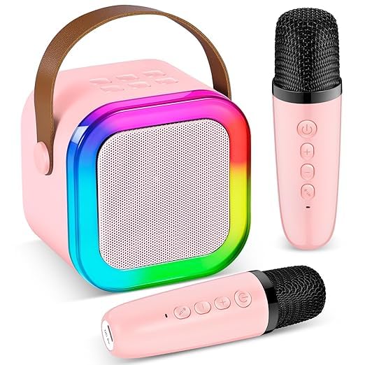 2 Mike Bluetooth Speaker with Karaoke Mic System for Home Singing Magic Ai Voice Changer Portable Mini Wireless Speaker with Mike