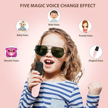2 Mike Bluetooth Speaker with Karaoke Mic System for Home Singing Magic Ai Voice Changer Portable Mini Wireless Speaker with Mike
