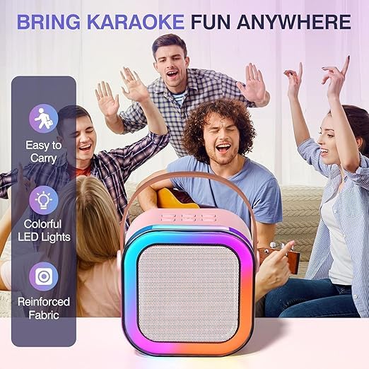 2 Mike Bluetooth Speaker with Karaoke Mic System for Home Singing Magic Ai Voice Changer Portable Mini Wireless Speaker with Mike
