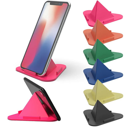 Pack of 5 Portable Three-Sided Triangle Desktop Stand Mobile Phone Pyramid Shape Holder Desktop Stand (Multi Color) (2 Pc)