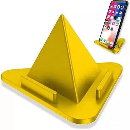 Pack of 5 Portable Three-Sided Triangle Desktop Stand Mobile Phone Pyramid Shape Holder Desktop Stand (Multi Color) (2 Pc)