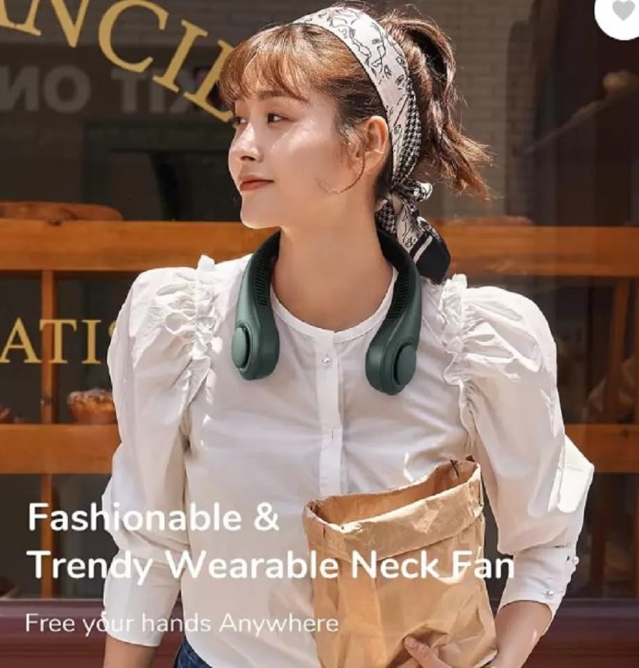 Portable Vaneless Neck Fan | Better Then Table or Hand Fans | USB Charging Battery Fan | Smart Mini Hand Free 3 High Speed Fan | 360� Flexible Cooling Low Noise Hanging Neck Fans