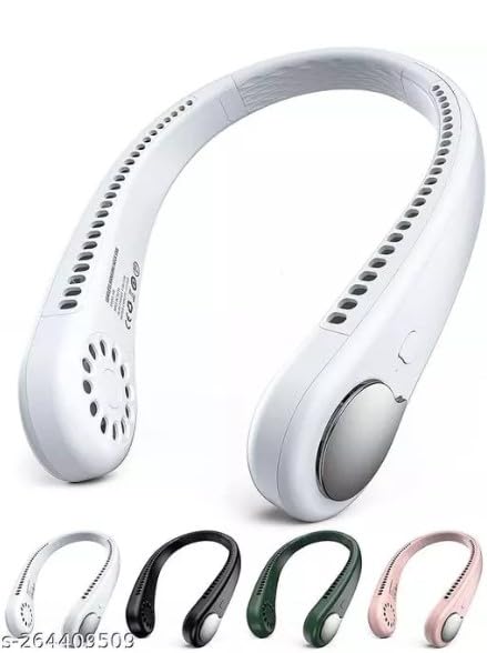 Portable Vaneless Neck Fan | Better Then Table or Hand Fans | USB Charging Battery Fan | Smart Mini Hand Free 3 High Speed Fan | 360� Flexible Cooling Low Noise Hanging Neck Fans