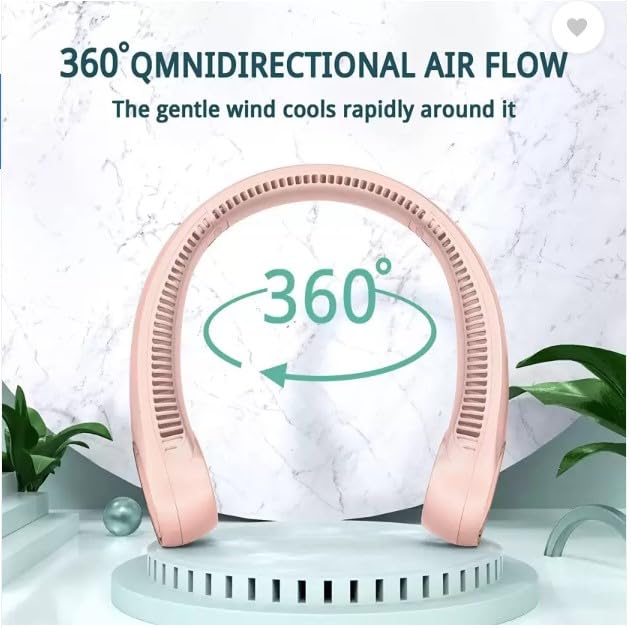 Portable Vaneless Neck Fan | Better Then Table or Hand Fans | USB Charging Battery Fan | Smart Mini Hand Free 3 High Speed Fan | 360� Flexible Cooling Low Noise Hanging Neck Fans