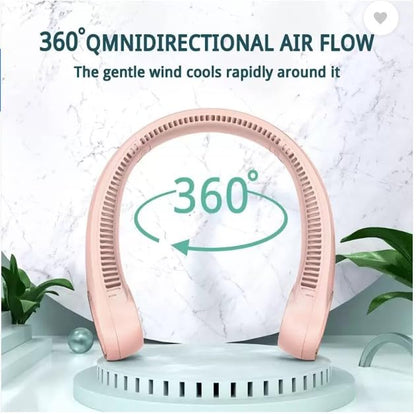 Portable Vaneless Neck Fan | Better Then Table or Hand Fans | USB Charging Battery Fan | Smart Mini Hand Free 3 High Speed Fan | 360� Flexible Cooling Low Noise Hanging Neck Fans