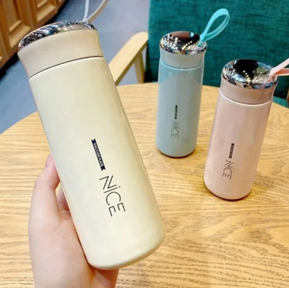 Pack of 2 Nice Water Bottle/Glass Water Bottle for Hot and Cold Drinks/Leak Proof & Durable/Glass Inner Liner with Silicone Plastic Shell Bottles