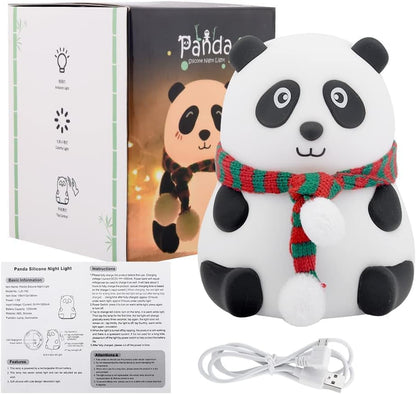 Panda Night Lamp, Panda Touch Silicone Lamp, 7 Colour Changing Light For Kids Bedroom, Usb Rechargeable,Birthday Gift For Girls And Boys (Close Eye), Multicolor, led