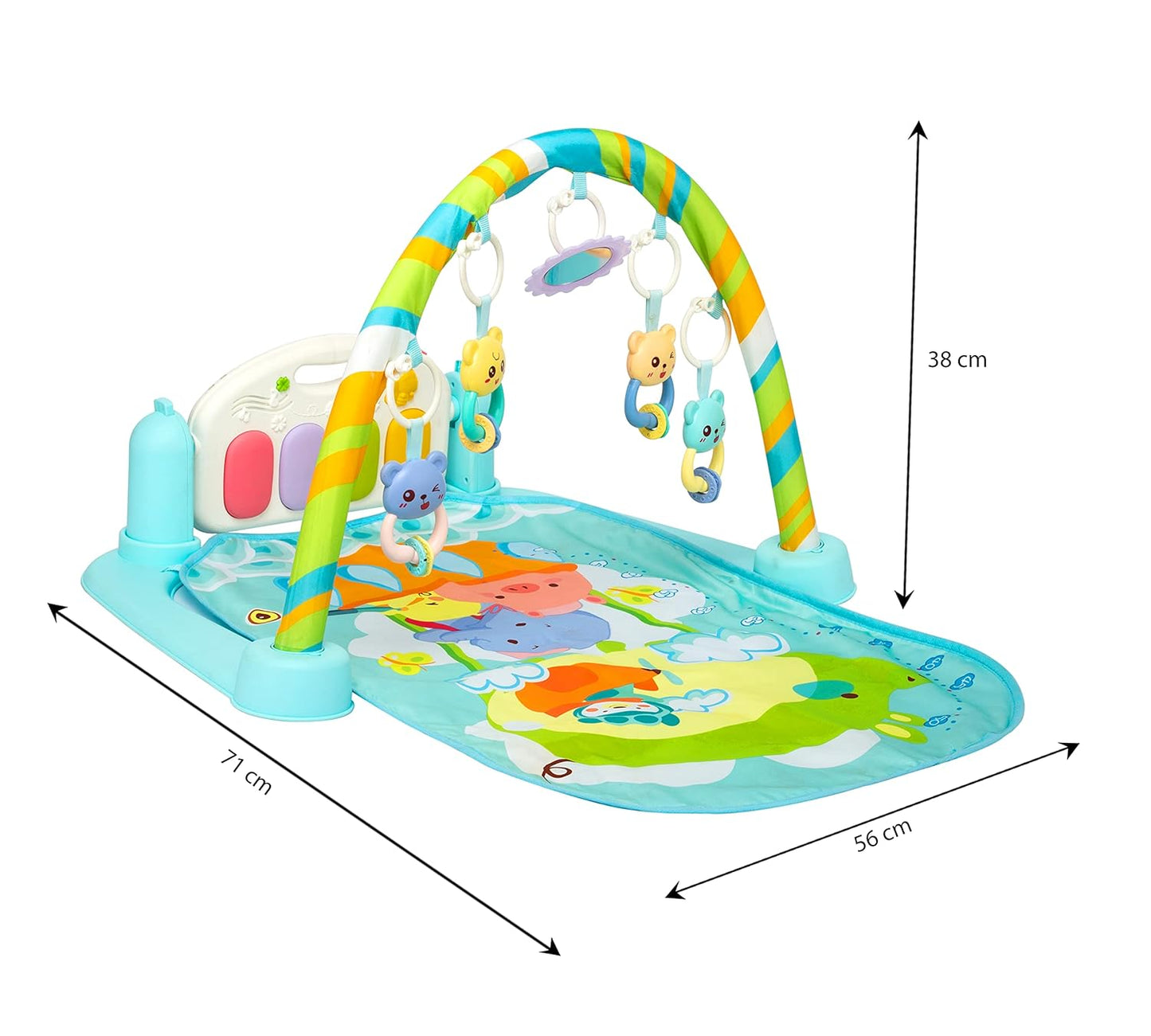 Musical Keyboard Mat Piano Gym Mat Gym & Fitness Rack,Pack Of 1 Set With Animal Sound Effect And Music Mode, Multi-Function Abs High Grade Plastic, Baby.