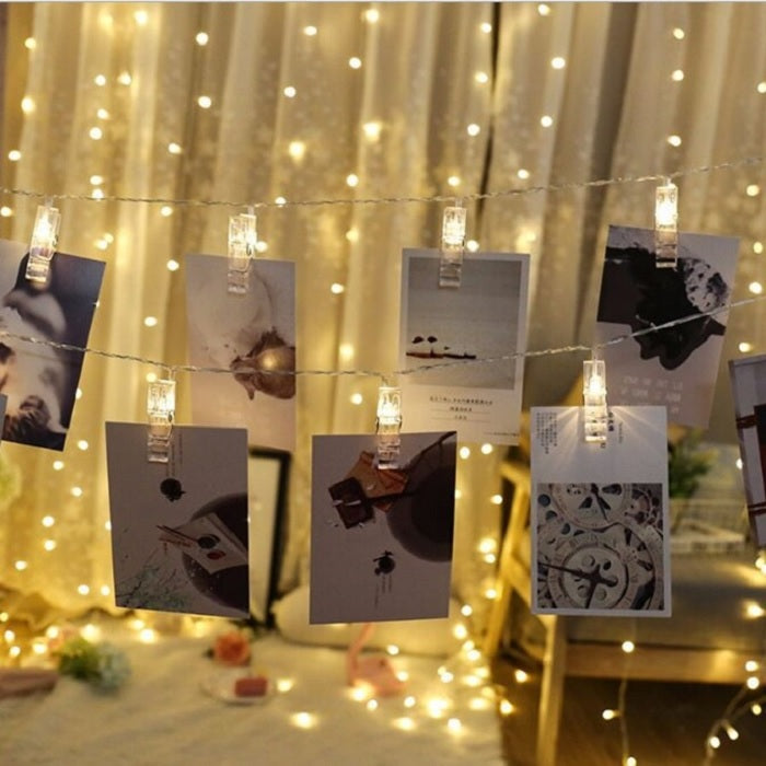 Photo Wall Light Clip 16 Led Light String With Plug