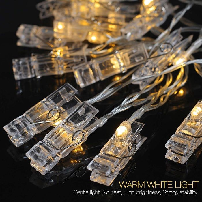 Photo Wall Light Clip 16 Led Light String With Plug