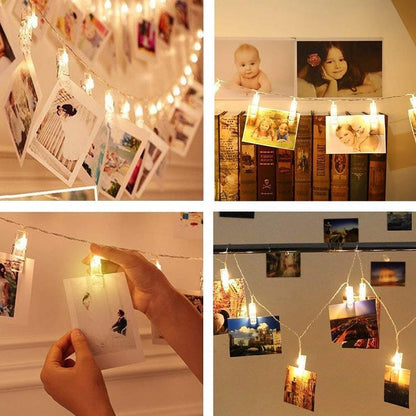 Photo Wall Light Clip 16 Led Light String With Plug