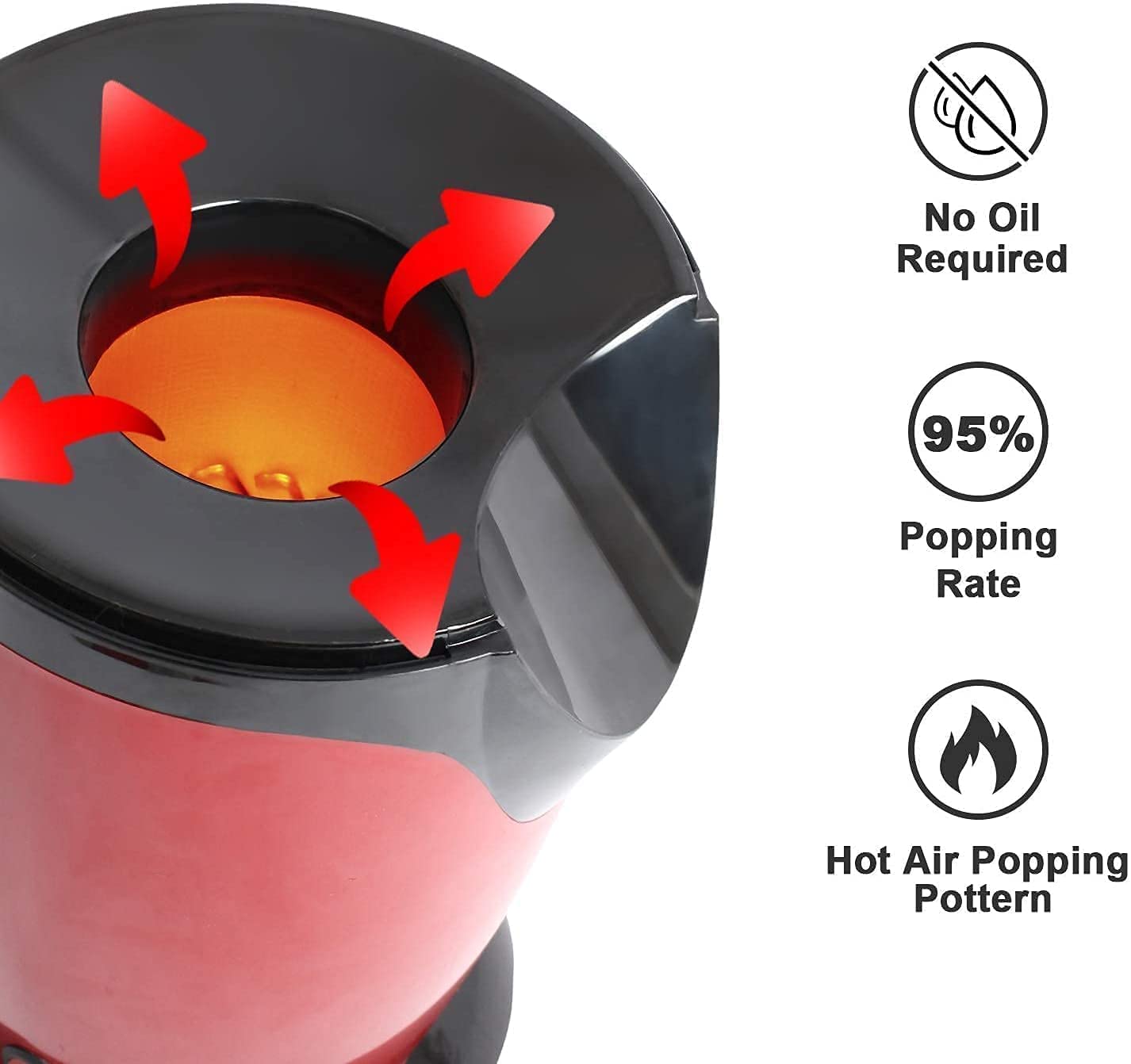 Popcorn Machine and Big Home Use Electric Big Popcorn Machine, Popcorn Maker Making Machine Automatic Popcorn Machine Household Electric Instant Popcorn Maker Stylish Design
