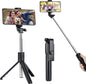 Q07 Selfie Stick with Selfie Remote and Selfie Light Compatible with Any Mobile Phone (Black)